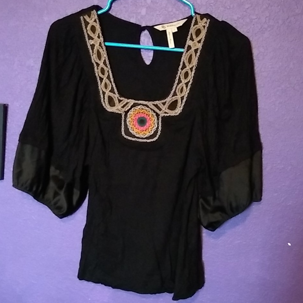 BCBGENERATION embroidered boho top XS